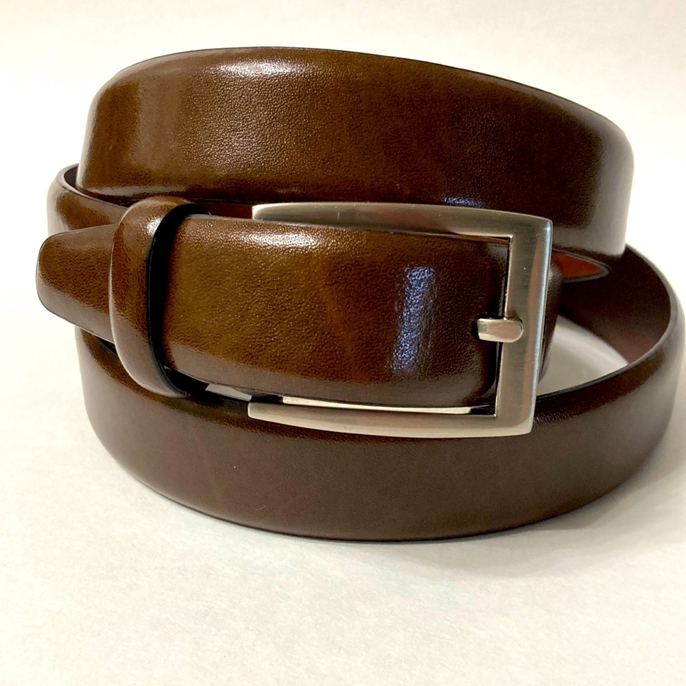 Jos.A. Bank leather belt men’s size 44 cognac brown leather